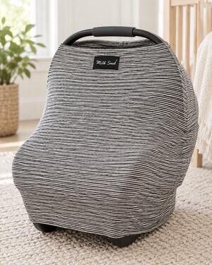 Milk Snob 5-in-1 Multi Use Baby Cover Black White Stripe